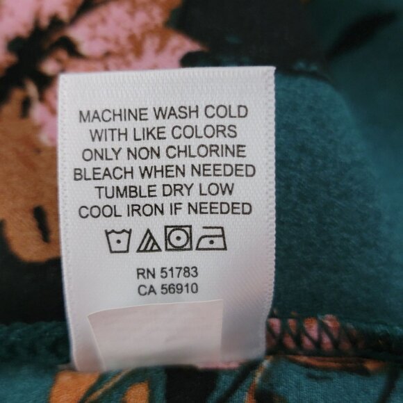 Maurices Womens Tunic 1X Pull Over Long Sleeve V neck Green & Orange Floral - Picture 10 of 11